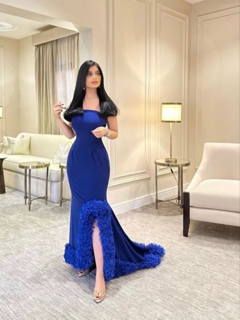 Elegant Satin Evening Gown Split - Maßgeschneiderte Luxuriöse Elegante Abendkleider Satin Meerjungfrau
