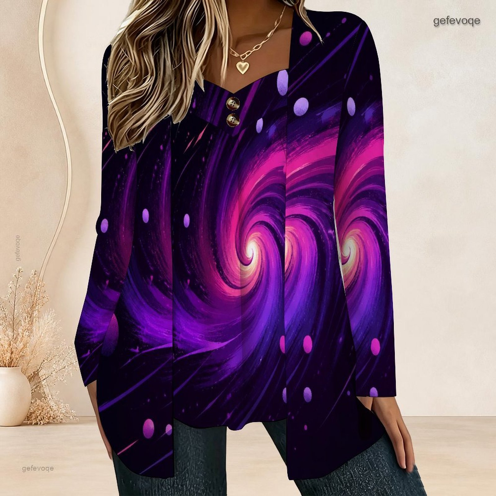 Blouses - Damen Bluse mit Langen Ärmeln, Zweiteiliges