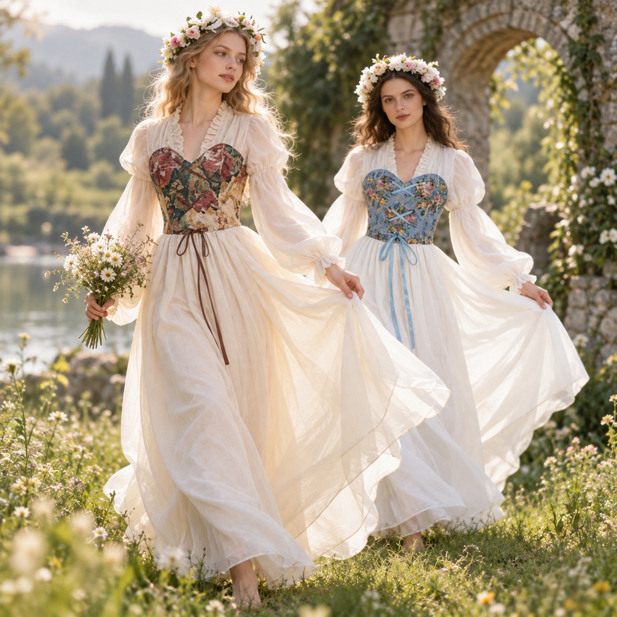 Dresses - Korsett-Kleid im Renaissance-Stil mit mittelalterlichem Bühnenkostüm,