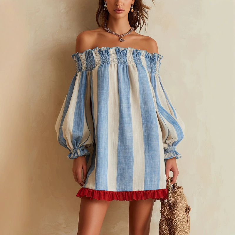 2026 Damen Off-Shoulder-Kleid  – Off Shoulder Puff Sleeve Sundress Bewertung und Preis