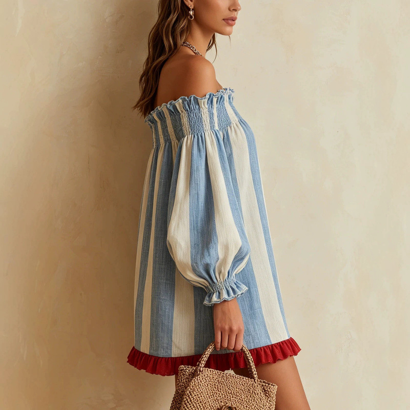 2026 Damen Off-Shoulder-Kleid  – Off Shoulder Puff Sleeve Sundress Bewertung und Preis