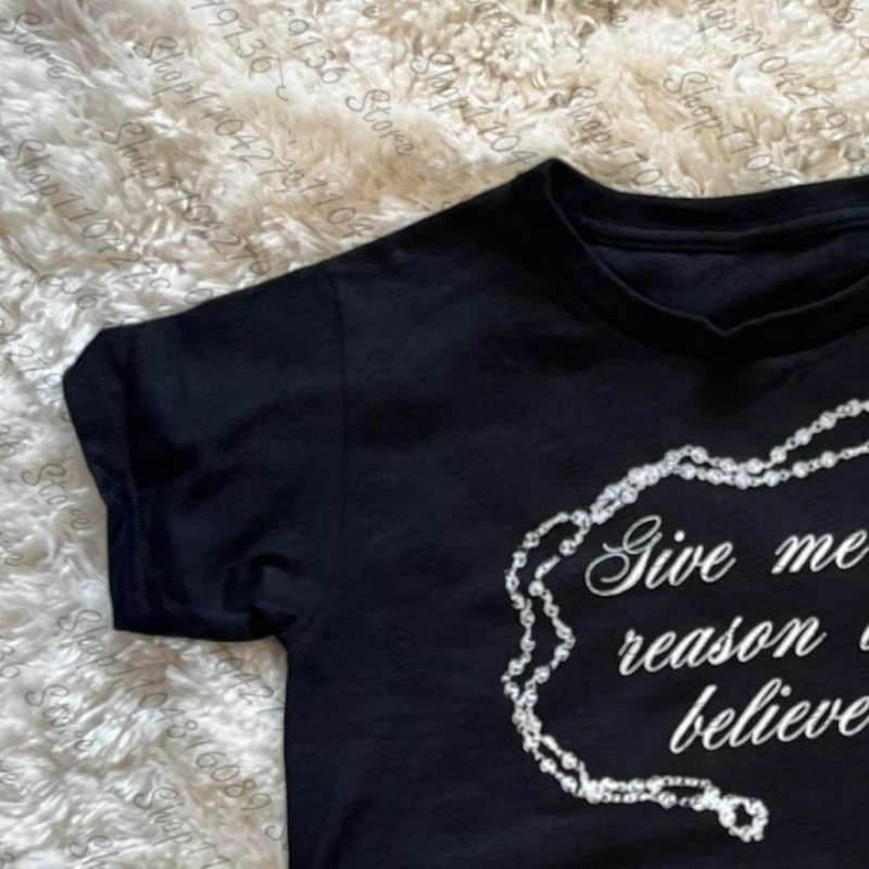 2000er Jahre Damenkleidung Y2K – Y2K Graphic Baby Tee Crop Bewertung und Preis