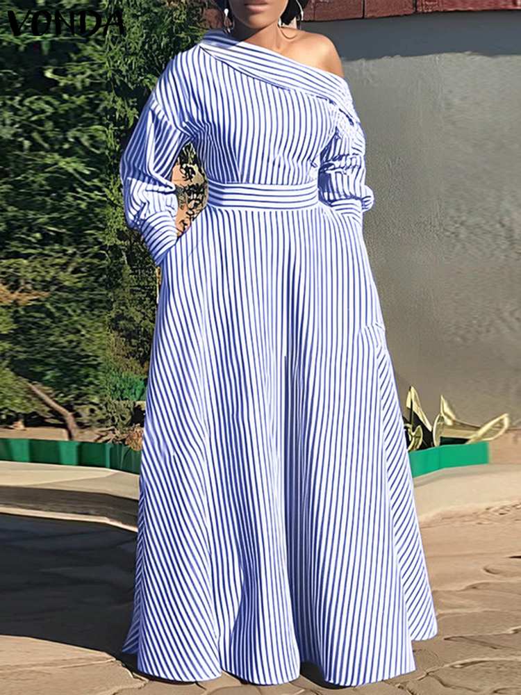 Vonda 2024 Frauen elegant gest – Off Shoulder Puff Sleeve Sundress Bewertung und Preis