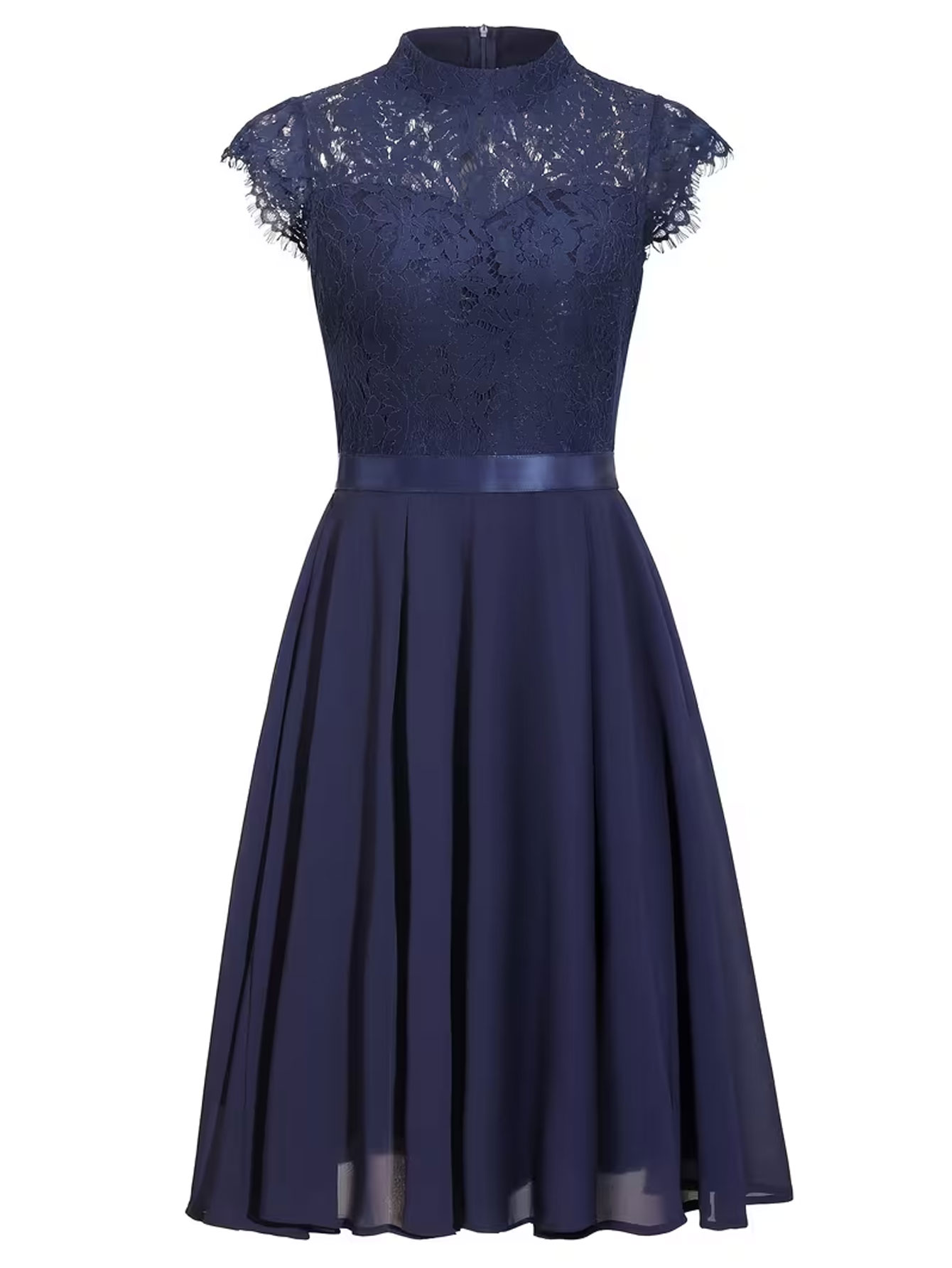 Damen-Cocktailkleid mit Spitze – French Vintage Floral Midi Dress Bewertung und Preis