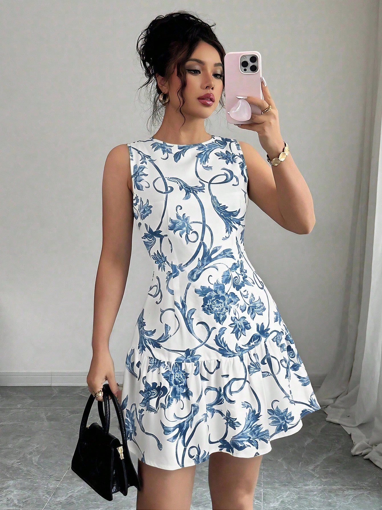 Damen-Minikleid mit Blumenmust – French Vintage Floral Midi Dress Bewertung und Preis