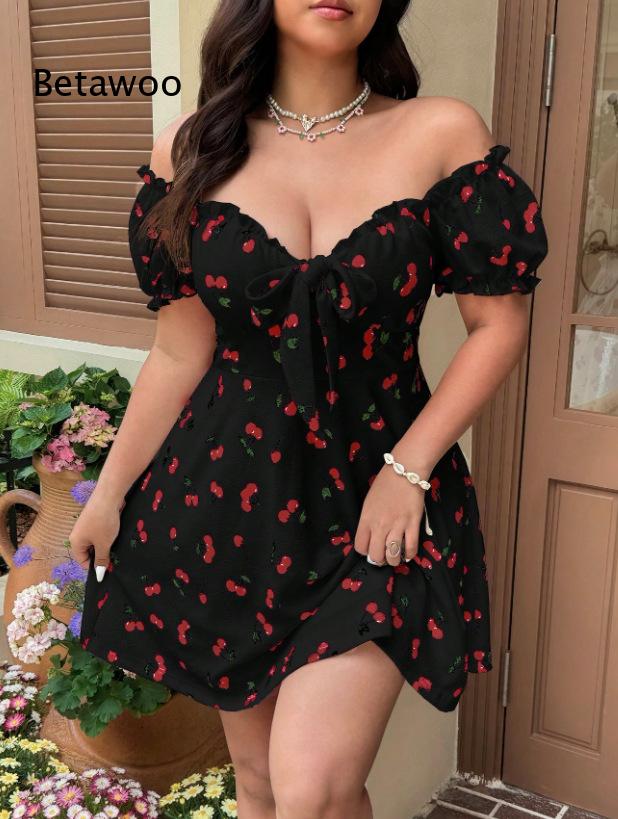 Schulterfreies Minikleid mit B – Off Shoulder Puff Sleeve Sundress Bewertung und Preis