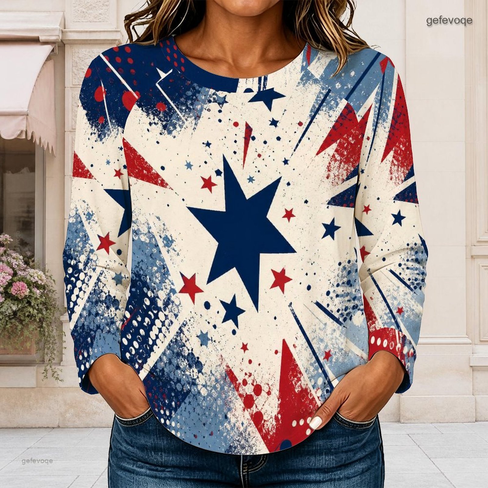 Damen-T-Shirt mit Rundhalsauss – Blouses Bewertung und Preis
