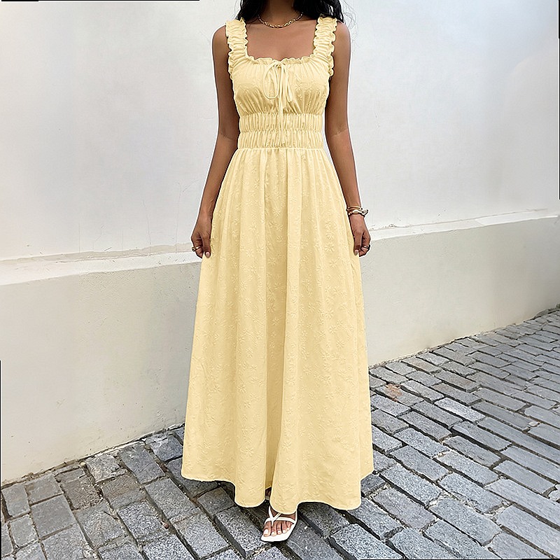 Sommerkleid ohne Ärmel mit qua – Boho Summer Beach Maxi Dress Bewertung und Preis