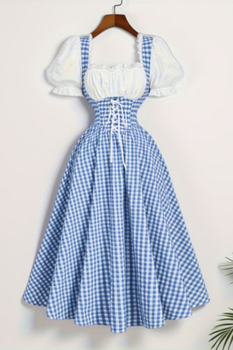 Modisches Damenkleid mit blaue – French Vintage Floral Midi Dress Bewertung und Preis