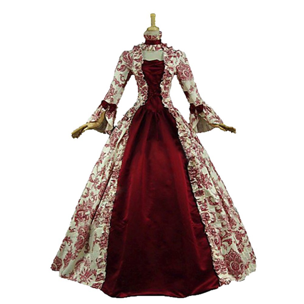 Bedrucktes Langarm-Retrokleid  – Dresses Bewertung und Preis