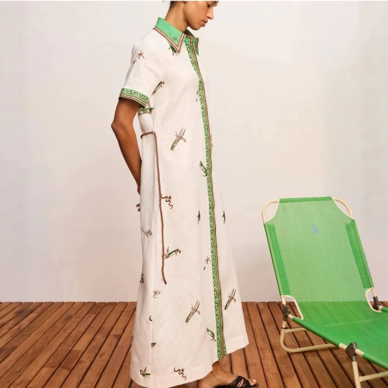 2026 Herbst Neu Original Damen – Casual Loose Linen Shirt Dress Bewertung und Preis