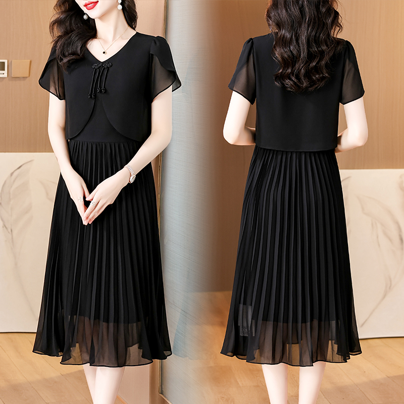 2025 sommer Solide Chiffon Cas – French Vintage Floral Midi Dress Bewertung und Preis